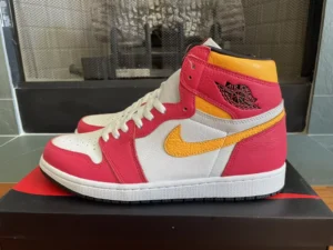 Air Jordan 1 High OG Light Fusion Red – Leather Basketball Shoes