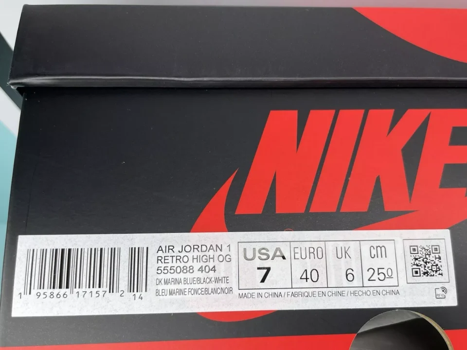 Air Jordan 1 High Og Dark Marina Blue - Leather Basketball Shoes